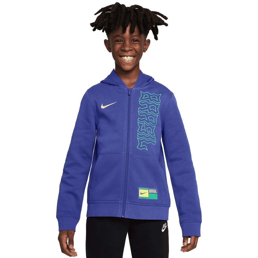 (169)Nike Blue and Green Athletic Sweatshirt Full-Zip
